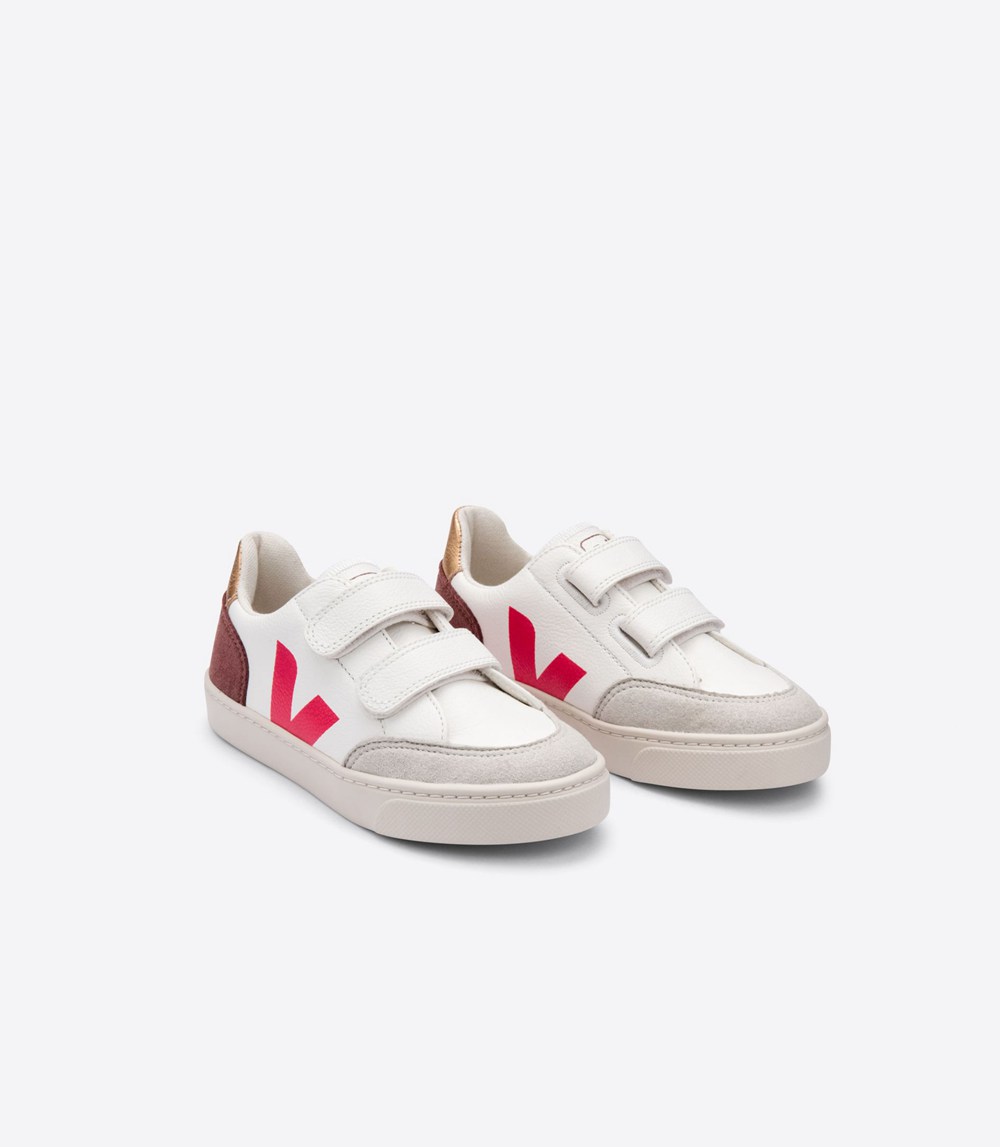 Veja Sneakers Copii - V-12 Velcro Chromefree - Albi - 3428650-EX